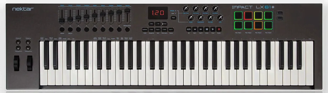 Nektar Impact LX 61+ USB - MIDI клавиатура, 61 клавиша, совместимо с Mac/ PC/iPad/ПО Bitwig 8-Track-0