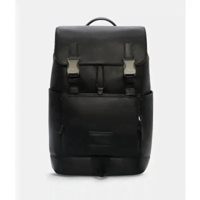 Coach Track Backpack, Smooth calf leather, Black, for men